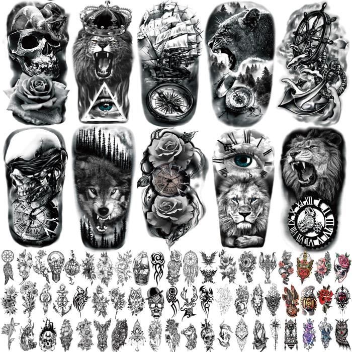 Kit 10 Tatouages Temporaires Halloween LYQNIHOB - Blessures Effrayantes Réalistes - Stickers Corporels Imperméables