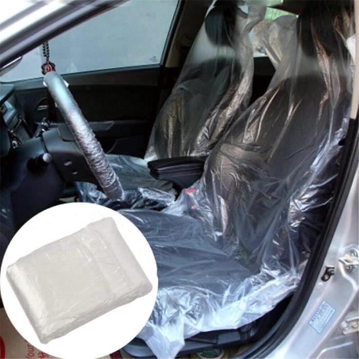 Lot de 100 housses de siège de voiture en plastique étanche à la poussière,YSTP Convient à la plupart des sièges
