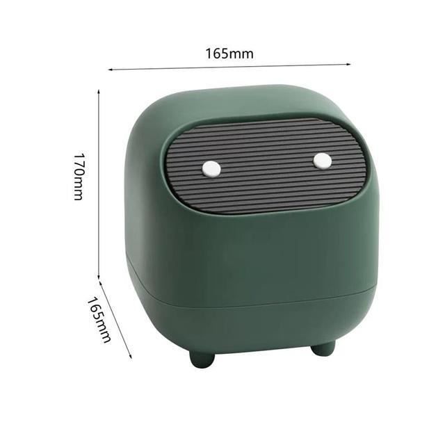 Mini Poubelle De Bureau Dinosaure Avec Couvercle - Déco Kawaii, Rangement Papier, Bureau, Chambre Enfant - 5