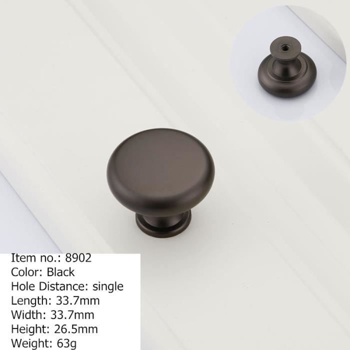 Sourcing Map 12mm Tête Diamètre Rond Boutons Tirer Poignée