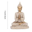 Drfeify Ornement de Maison Méditation Statue de Bouddha Assis Sculpture Figurine Artisanat pour Décoration de Maison(A Or)-1