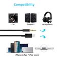 Cable Audio Voiture Adaptateur Prise Jack Auxiliaire Compatible pour iPhone 11 11 PRO X XR 8 7 6-1
