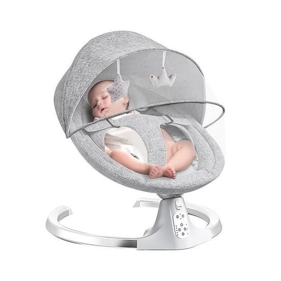 Balancelle bébé - Transat électrique - 5 Vitesses - Bluetooth Musique -  Chaise Balançoire bébé - EU Prise Gris - Cdiscount Puériculture & Eveil bébé