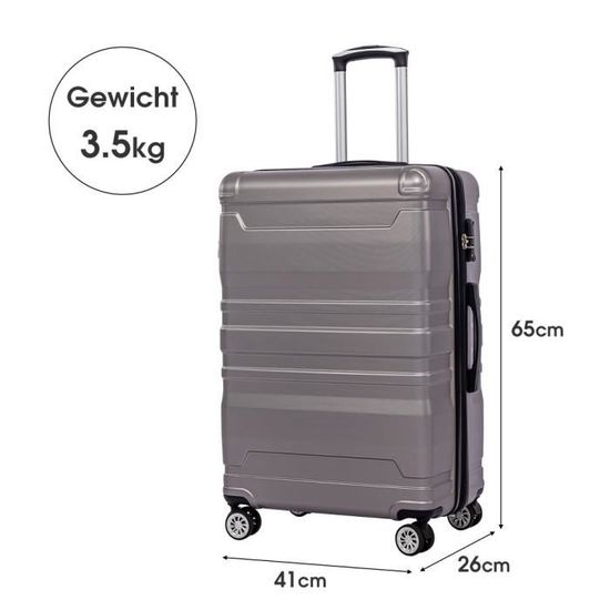 COOLIFE Valise U00e0 Roulettes Rigide, Lu00e9gu00e8re Et Robuste