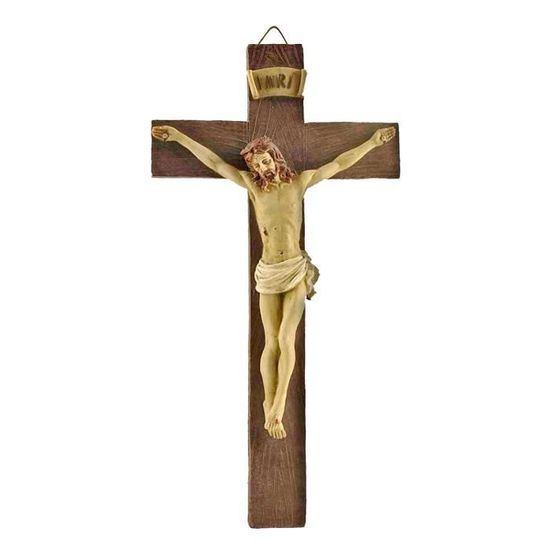 Gazechimp 3pcs Crucifix Jésus Christ Croix Statue Figurine en Métal 