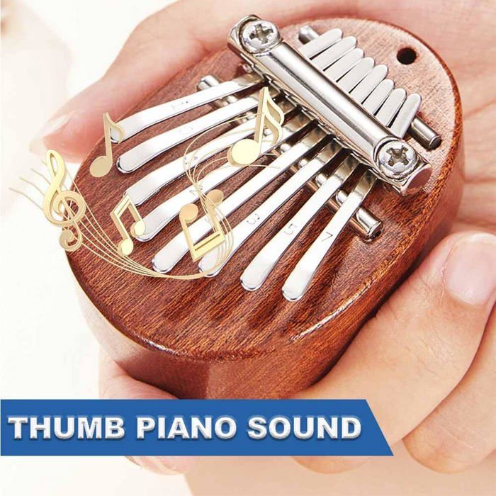 Kalimba Ours – Piano à Pouce 8 Touches En Bois – Instrument De Musique Portable Pour Enfant Et Adulte