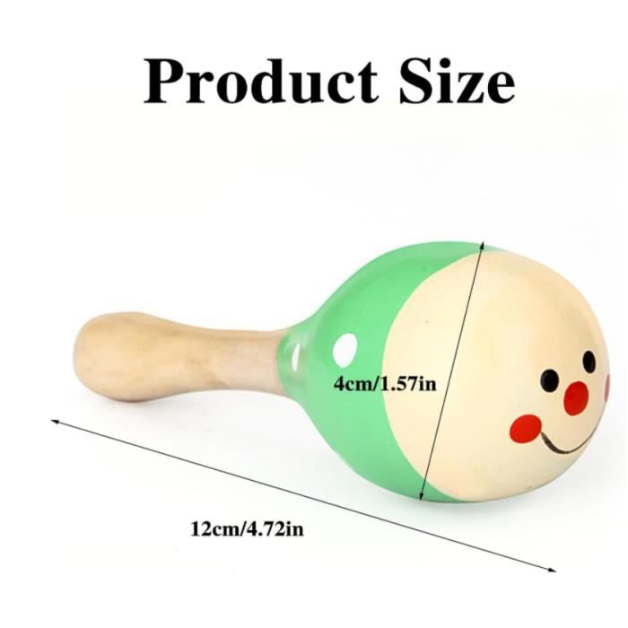 1 paire Maracas en plastique de musique a percussion en forme d'ceuf