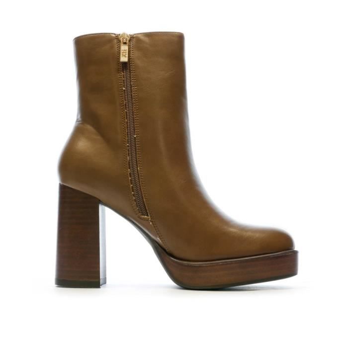 Bottines compensées top marron