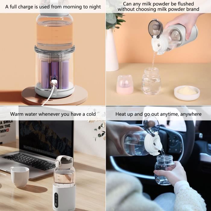Chauffe-Biberon Portable - Sans Fil, Chauffage Rapide En 3