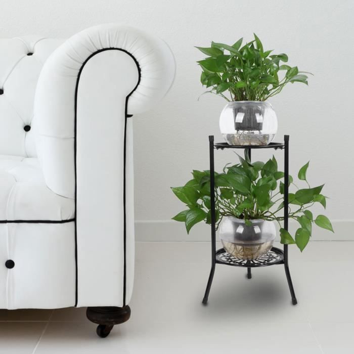 BESPORTBLE Plateau Pot De Fleur Avec Roulettes - Support Mobile Rond Gris Pour Plantes D'Intérieur