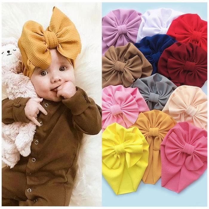 Turban Bonnet Bébé Fille Bandeau Cheveux Enfant Naissance Chapeaux