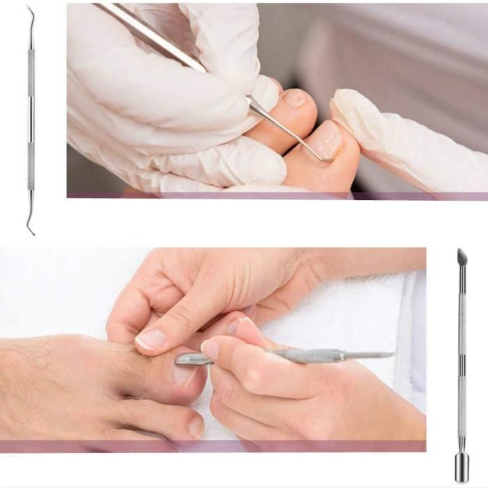 Kit Soin Ongles Incarnés Pieds - 7 Outils En Acier Inoxydable - Manche Anti-dérapant