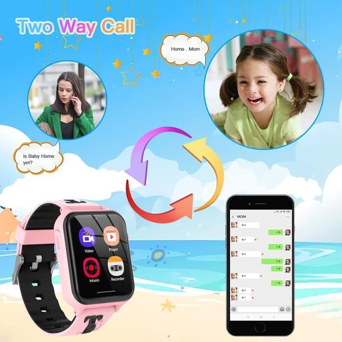 Montre Connectée Enfant, Montre Intelligente Enfant 24 Jeux Musique