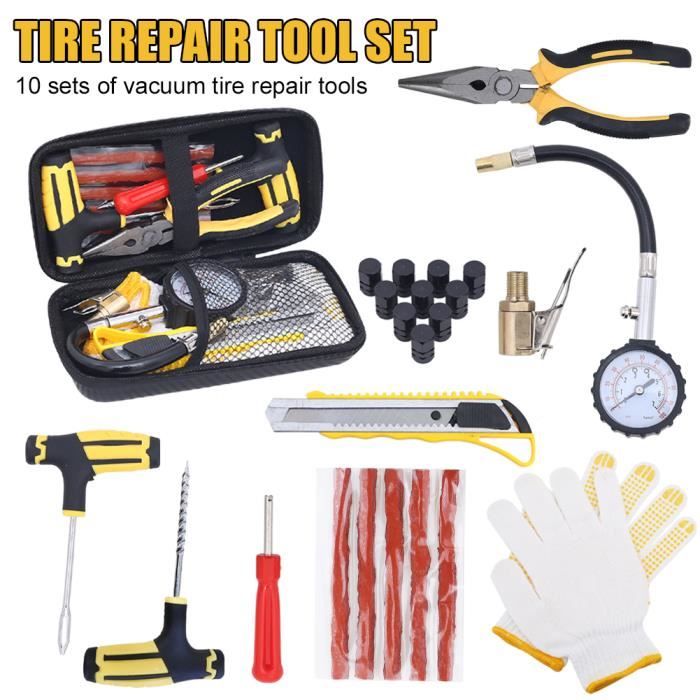 Kit De Réparation Pneus - Râpe Bois + Tête Meulage Vitesse - Pour Voiture, Moto, Vélo - Petits Trous