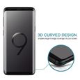Samsung Galaxy S9 Plus Verre Trempé 9H 3D Surface Sérigraphie plein écran avec Bords incurvés (Black)-3