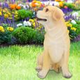 Décor de jardin de chien 7.5 x 5.1 x 9.8in décor de jardin, ornement de chiot animal haute Simulation décoration de figurine de-3