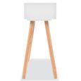Table console - OVONNI - Bois de pin massif - Blanc - 1 tiroir - Style campagne-3