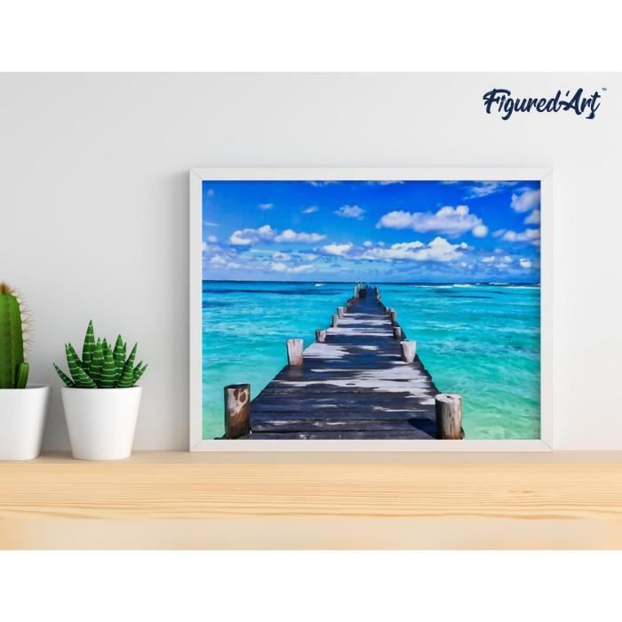 Kit Peinture Par Numéros Pour Adultes – Paysage De Plage Reposant – Toile 40x50cm Avec Pinceaux Et Pigments Acryliques – Idée Cadeau Créatif
