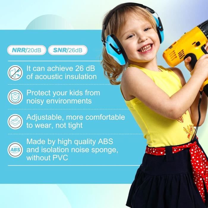 Casque Anti Bruit Enfant, Snr 26 Db, Casque Anti Bruit Bébé Pour L’Autisme, Tdah, Feux D