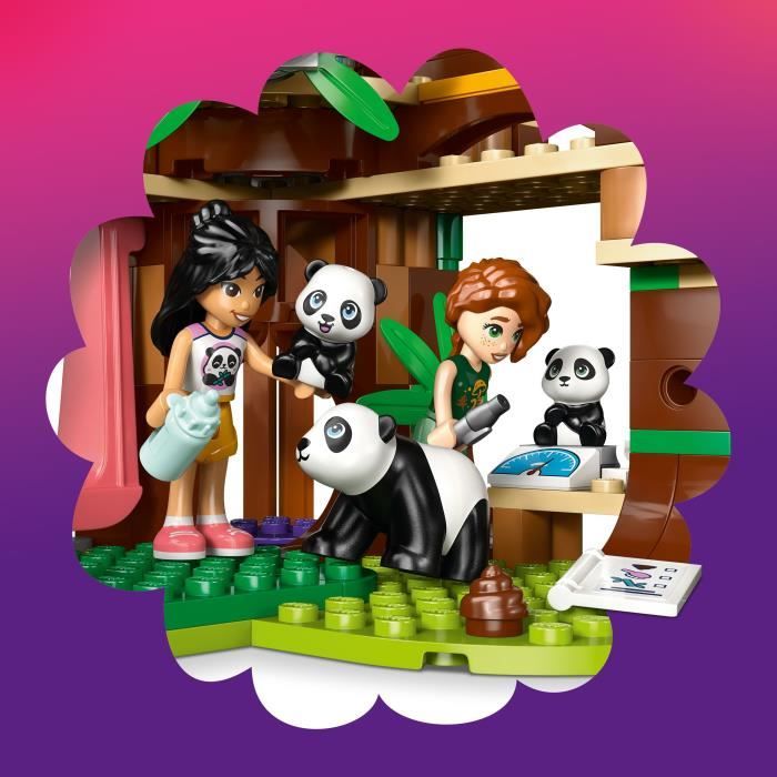 Barbie Ensemble de jeu Carrière, ensemble de soins et de sauvetage bébé panda avec poupée mode vétérinaire, 2 pandas à changement de couleur et plus de 20 accessoires