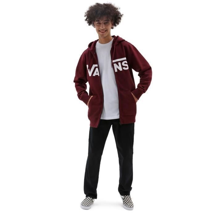 Sweat VANS MN Classic Zip Hoodie II Bordeaux Homme Adulte
