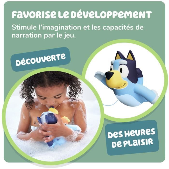 Toomies Toboggan De Bain Bluey – Ventouses, Yeux Mobiles, Seau Jaune – Jeu D’eau Motricité Fine Dès 18 Mois