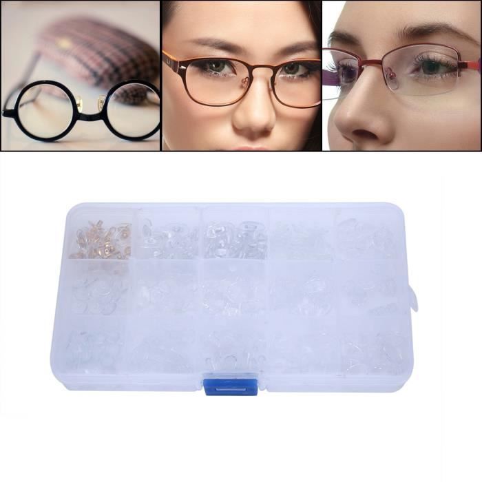VBESTLIFE 300pcs 15 mod les Silicone Nez Appui lunettes Vis Sur