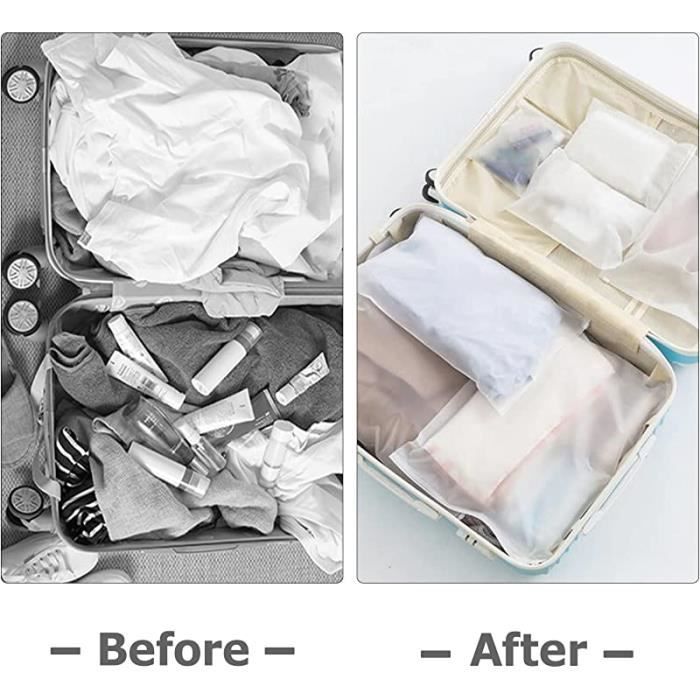 25 Pieces Sac de Rangement Vetement Plastique Transparent Zip Sacs de Voyage Pochette avec fermeture eclair