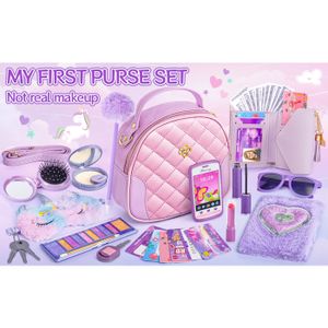 Sac à Main Jouet Avec Maquillage Pour Fille 3-6 Ans - Kit Créatif Pour Jeu De Rôle, Déguisement, Développement De L'imagination Jouet Déguisement Fille Imitation
