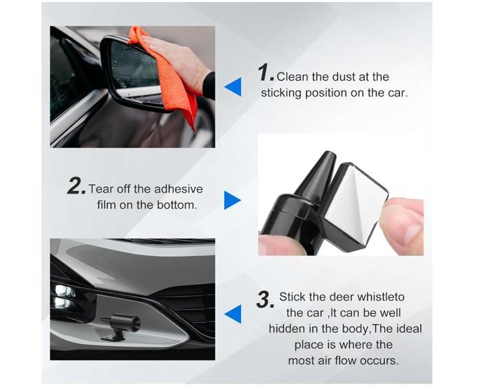 Sifflet Ultrason Anti-cerf Pour Voiture - 6 Pièces Répulsif Animaux Sauvages, Facile à Coller