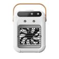 Climatiseur portable – Double brumisation, silencieux 18dB, USB rechargeable – Pour bureau, chambre, camping – Blanc