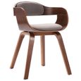 JM 1pc Chaise de salle à manger Design Scandinave Taupe Bois courbé et similicuir 49x51x70cm|6489-0