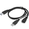 Kingwing® USB 3.0 double alimentation 2 X Type a à Cable Micro B-0