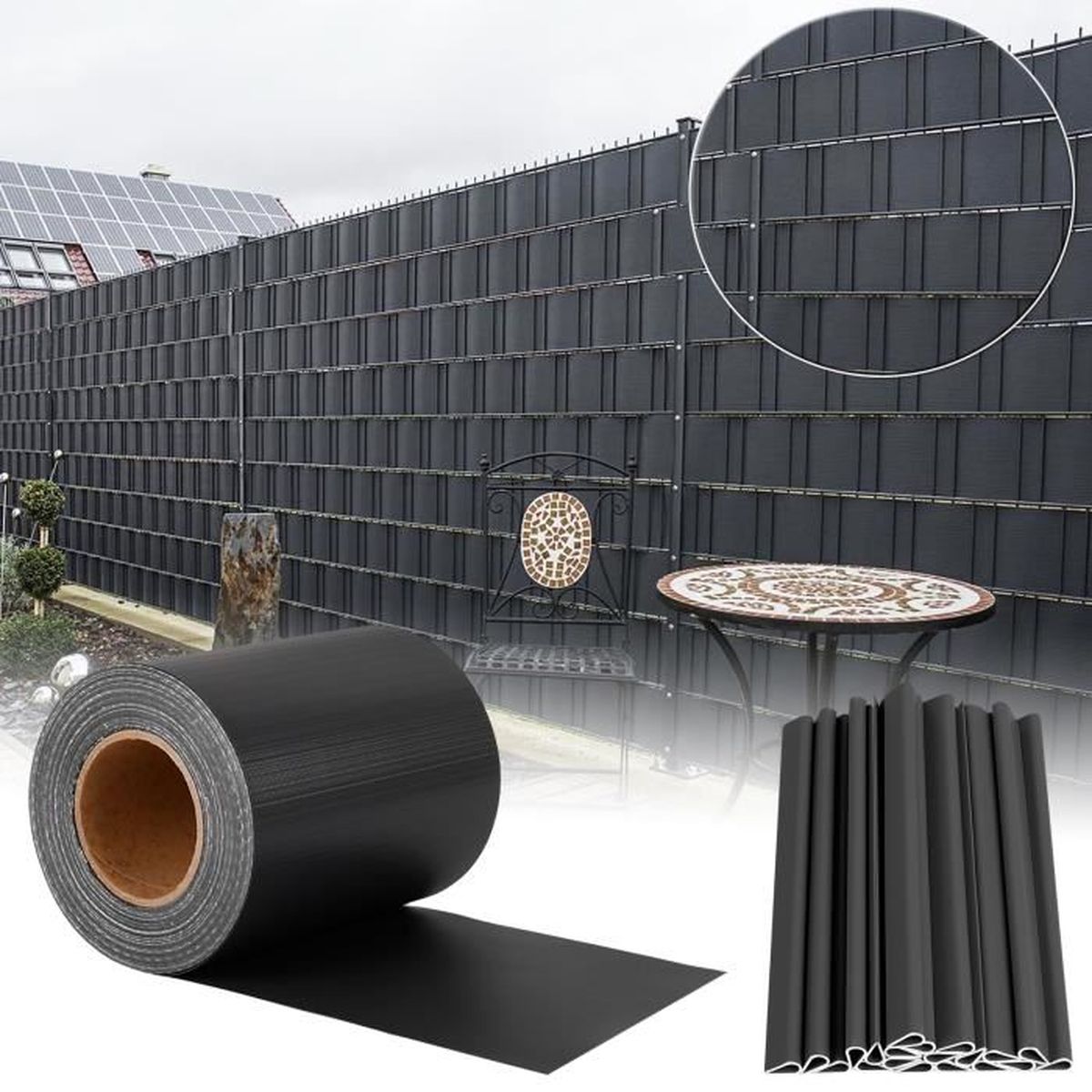 Strisce Frangivista In PVC Bianco RAL9010 - 35m X 19cm Per Recinzioni Da Giardino