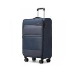 British Traveller Valise Souple Bagage Cabine 50x40x20cm Valise de Voyage à 4 roulettes et Serrure TSA, 33 Liters, Marine