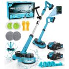 TANBABY Balai Electrique sans Fil Balai de Nettoyage Rotative 2 Vitesses Réglables avec 4 Têtes Remplaçables pour Sols en Bois et en