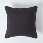 HOMESCAPES Housse de coussin Uni Noir, 30 x 30 cm