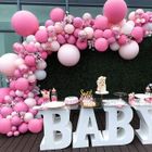 Ballon en Latex Rose, MMTX Ballon de Mariage de Ballons en Latex Roses et Blancs, Ballons Confettis Roses et Blancs pour Décoration