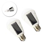 PIXNOR 2 pcs E27 Blub D'urgence Extérieure Jardin Lumière Lampe LED Ampoule Accueil Éclairage Urgence Solaire Ampoule avec Un Crochet