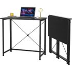 VIVOLILV Bureau Pliable noir - Table informatique - Ajustable - L80 x P45 x H74 cm - Capacité de charge jusqu'à 120kg