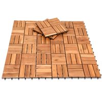 Riossad Lot de 55 dalles en bois d'acacia 5m² classique résistant aux intempéries 30x30x2.4cm REVETEMENT EXTERIEUR EN PLANCHE