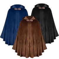 Taille unique - Manteau à Capuche Gothique Vintage pour Homme et Femme, Cape de Magicien, Robe Viking, Costum