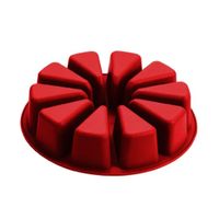 Moule en Silicone 28 x 28 x 6 cm Grand Coussin Rond en Silicone Moule à gâteau des portions Individuelles, Rouge-Marron
