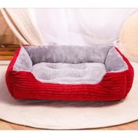 XS(45*31*15)cm Coussin doux pour chien de couchage rectangulaire Rouge
