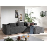 Canapé d'angle en velours côtelé 4 places - Stella - Lisa Design - Style contemporain