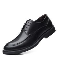 Chaussures Derby Hommes en Cuir Noir - Un Lacet - Amortissement et Respirantes