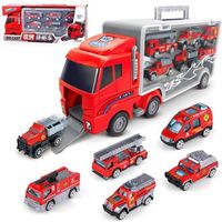 Camion Pompiers ROKOO pour Garçons 3 à 8 Ans - Transport Jouet avec Lumière et Son et Vaporisation