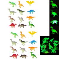 AOEVUIR Lot de 12 figurines de dinosaures lumineuses - Mini figurines réalistes - Pour la collection qui brillent dans le noir - Jouet éducatif