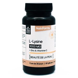 COMPLEMENTS ALIMENTAIRES - BEAUTE PEAU Nat & Form L-Lysine + Zinc & Vitamine C beauté de 