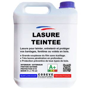 PEINTURE - VERNIS Lasure Teintee - Pot 5 L   - Codeve Bois - Chêne doré